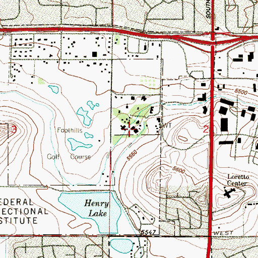 Topographic Map of Mount View Youth Services Center School, CO