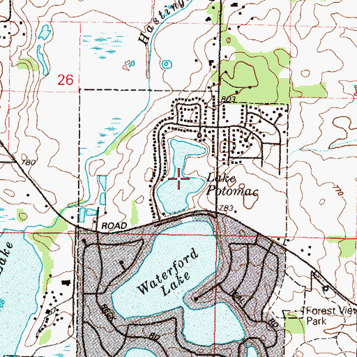 Topographic Map of Lake Potomac, IL