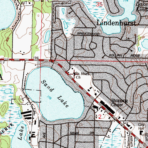 Topographic Map of Saint Mark Lutheran Church, IL
