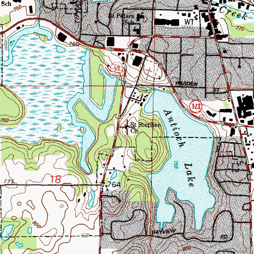 Topographic Map of Saint Stephen Lutheran Church, IL