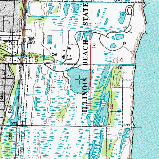 Topographic Map of Sand Pond, IL