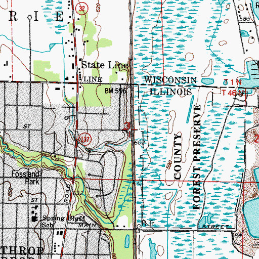 Topographic Map of State Line Station (historical), IL