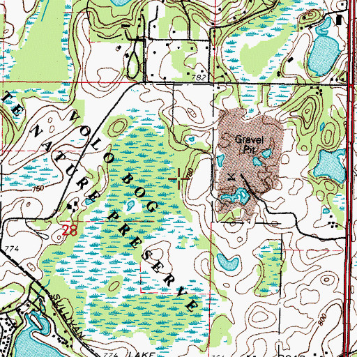 Topographic Map of Tamarack View Trail, IL