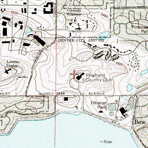 Topographic Map of Pinehurst Country Club, CO