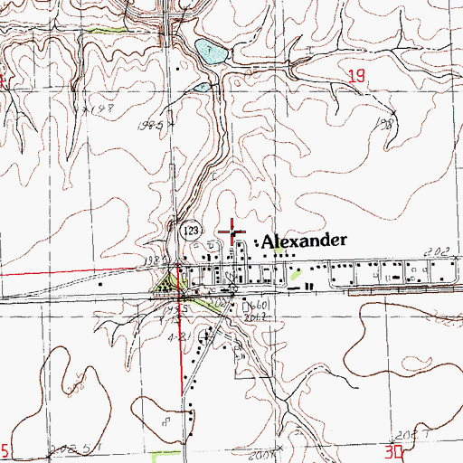 Topographic Map of Alexander Elementary School, IL