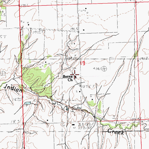 Topographic Map of Berea Cemetery, IL
