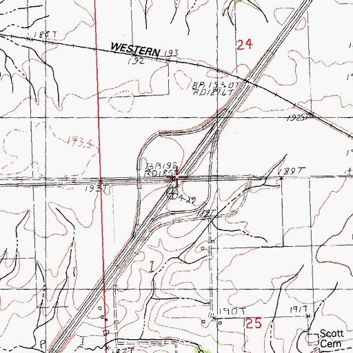 Topographic Map of Interchange 68, IL