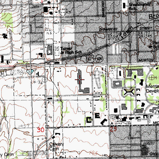 Topographic Map of Lincoln Square Shopping Center, IL