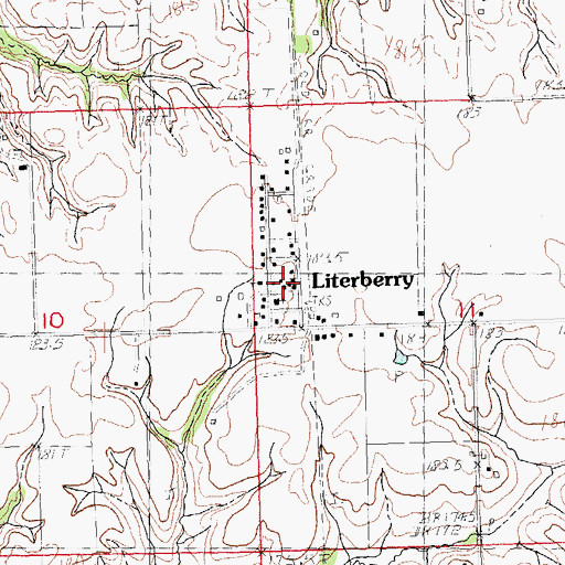 Topographic Map of Literberry Post Office, IL