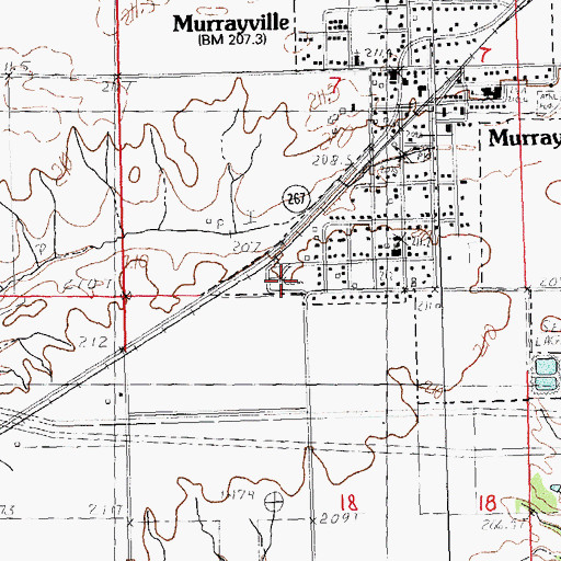 Topographic Map of Murrayville Cemetery, IL