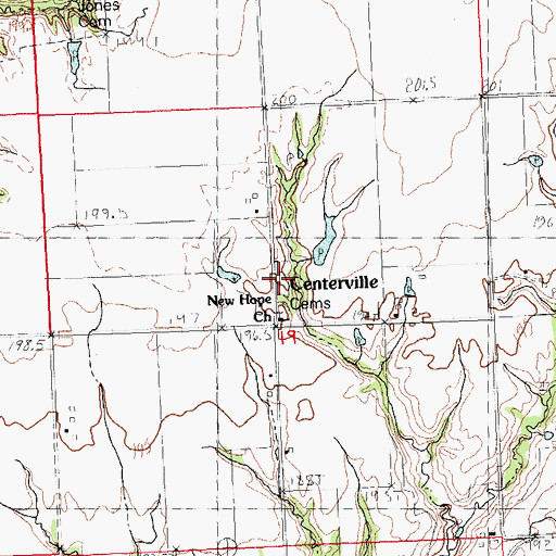 Topographic Map of New Hope Cemetery, IL