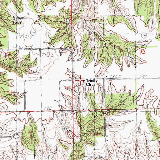 Topographic Map of Charles Schlickers Cemetery, IL