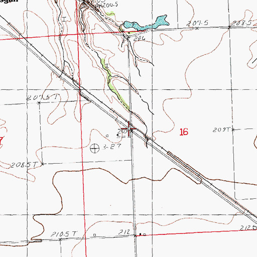 Topographic Map of Woodlawn Station (historical), IL