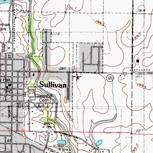 Topographic Map of First Church of God, IL
