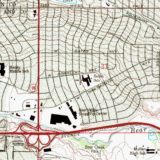 Topographic Map of Sabin World Elementary School, CO