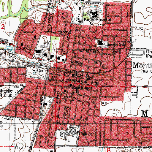 Topographic Map of Allerton Public Library, IL