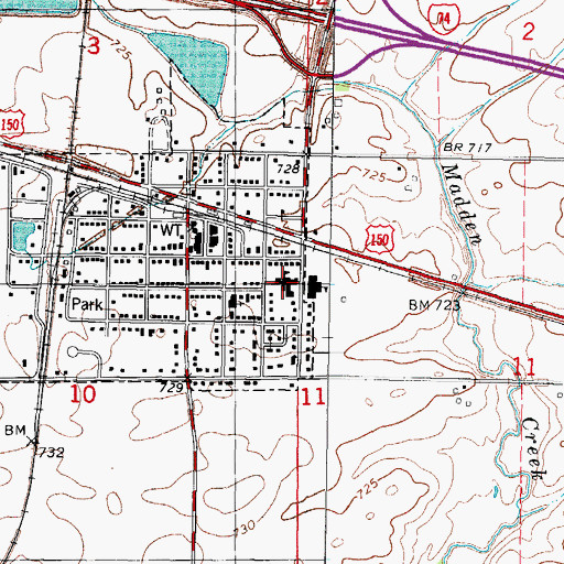 Topographic Map of Blue Ridge Junior High School, IL