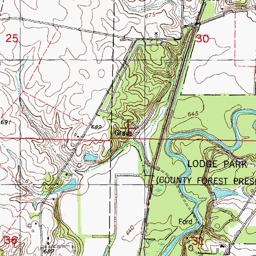 Topographic Map of Bucks Pond Cemetery, IL