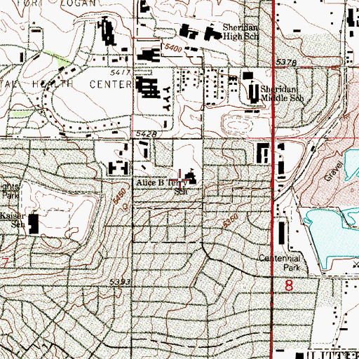 Topographic Map of Alice Terry Elementary School, CO
