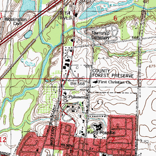 Topographic Map of Forest Preserve Park, IL