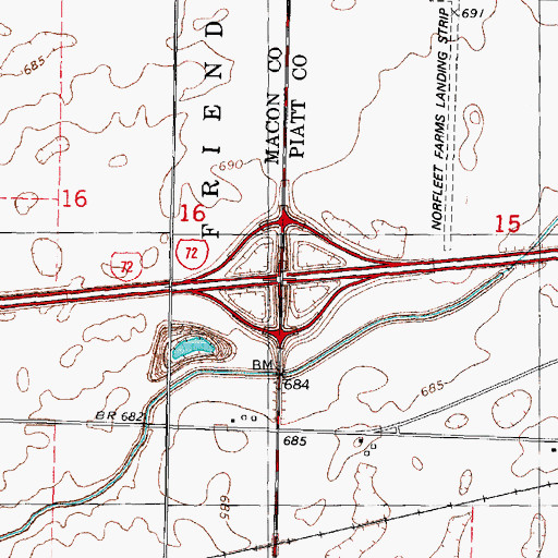 Topographic Map of Interchange 53, IL