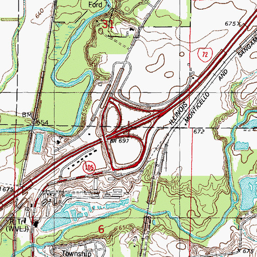 Topographic Map of Interchange 63, IL