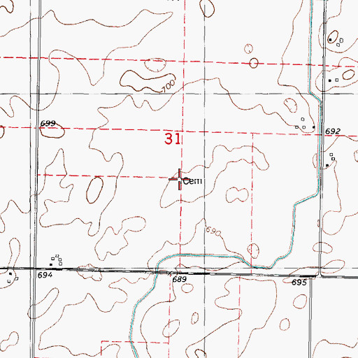 Topographic Map of Kentuck Cemetery, IL
