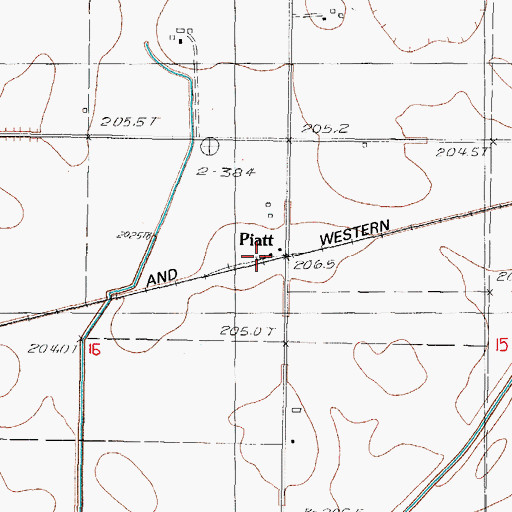Topographic Map of Piatt, IL