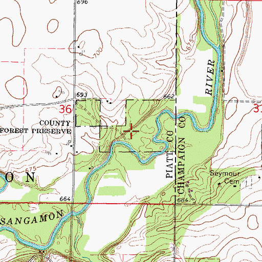 Topographic Map of Sangamon Park, IL