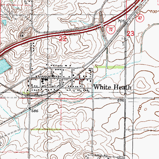 Topographic Map of White Heath Post Office, IL