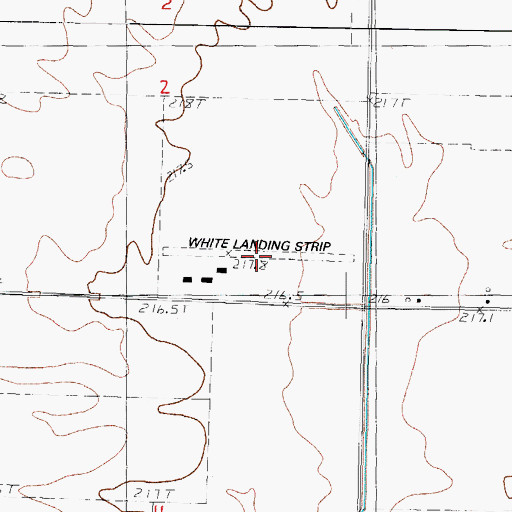 Topographic Map of White Landing Strip (historical), IL