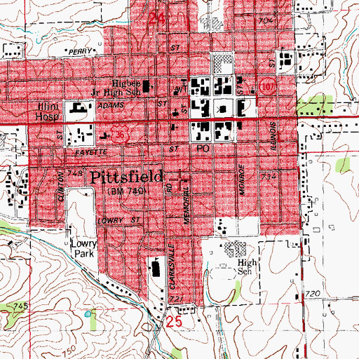 Topographic Map of Church of Christ, IL