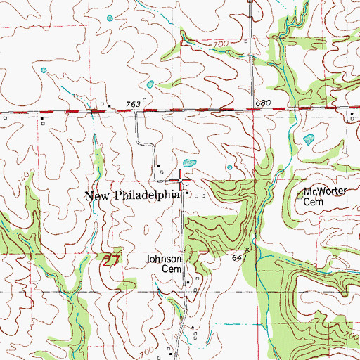 Topographic Map of New Philadelphia, IL