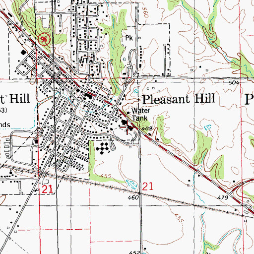 Topographic Map of Pleasant Hill Elementary School, IL