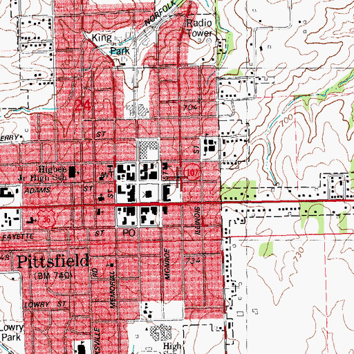 Topographic Map of Saint Marys Catholic Church, IL