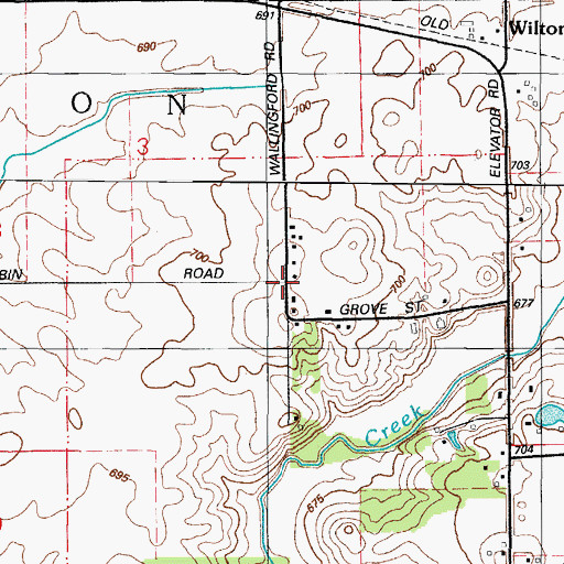 Topographic Map of Wallingford, IL