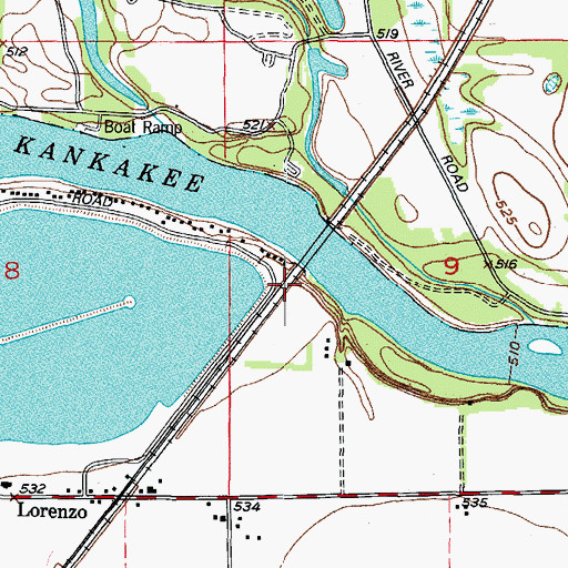 Topographic Map of Kankakee Bridge Station (historical), IL
