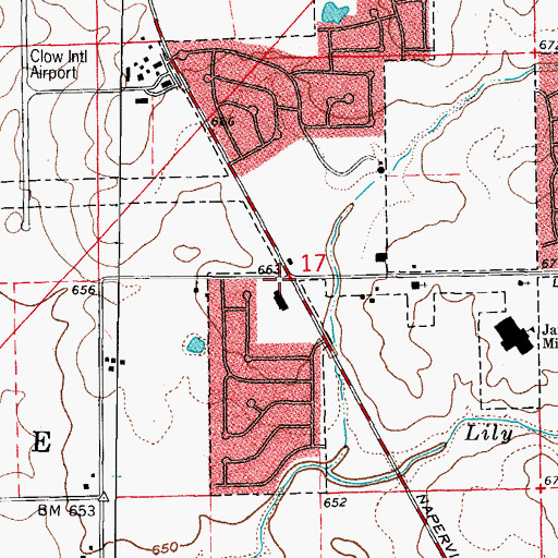 Topographic Map of DuPage Post Office (historical), IL