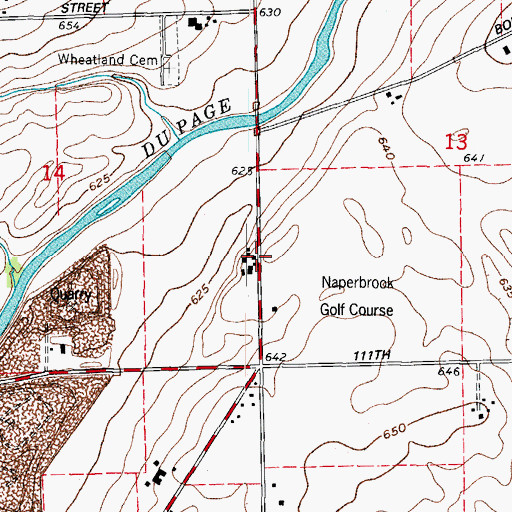 Topographic Map of East Wheatland Post Office (historical), IL