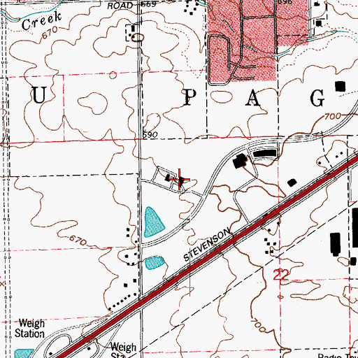 Topographic Map of Adventist Bolingbrook Hospital, IL
