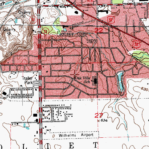 Topographic Map of Oak Valley Park, IL