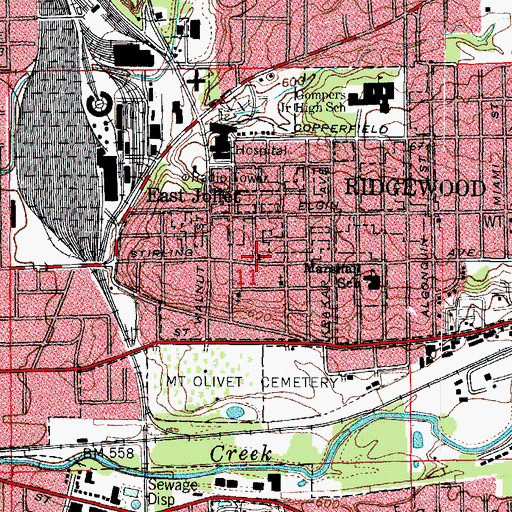 Topographic Map of Saint Bernards Roman Catholic Church, IL