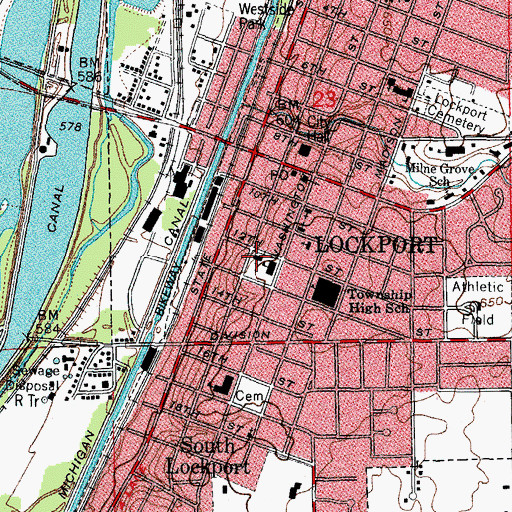 Topographic Map of Saint Dennis Roman Catholic Church, IL