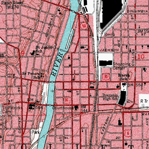 Topographic Map of Renaissance Center, IL