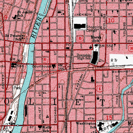 Topographic Map of Union Station, IL