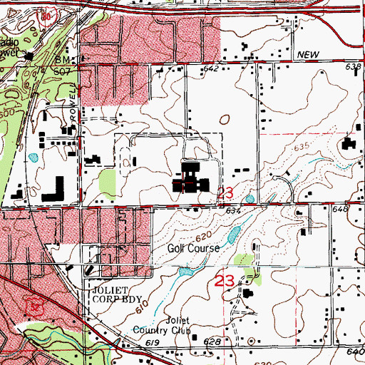 Topographic Map of Joliet Job Corps Center, IL