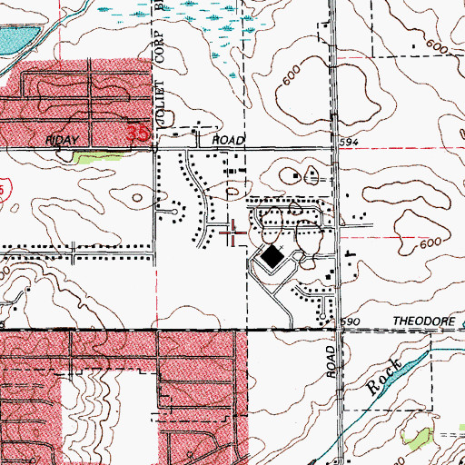 Topographic Map of Bible Baptist Church of Joliet, IL