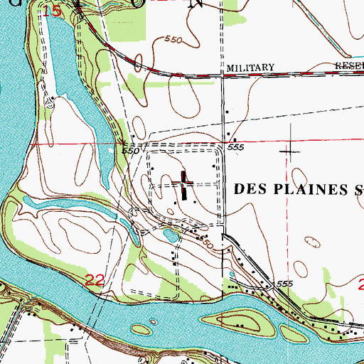 Topographic Map of Des Plaines Game Farm, IL