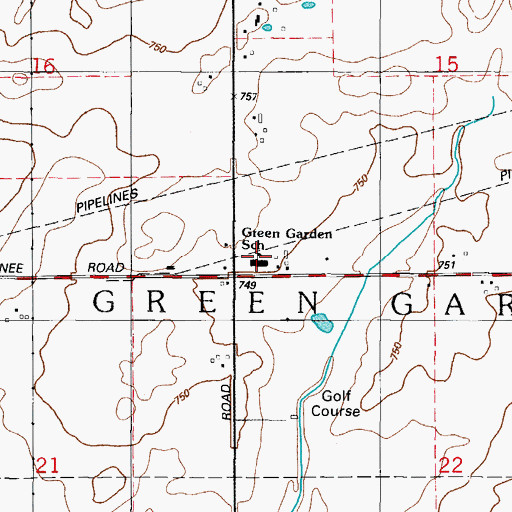Topographic Map of Green Garden Elementary School, IL