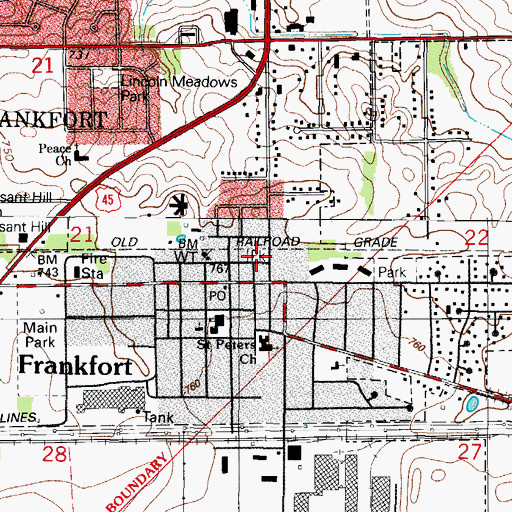 Topographic Map of Breidert Green Park, IL